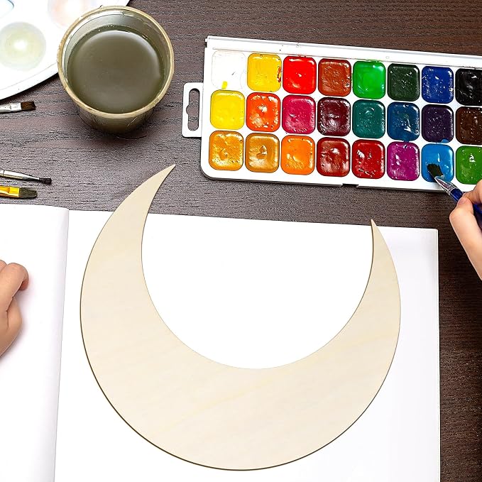 12 Pack 12 Inch Wooden Moon Cutout