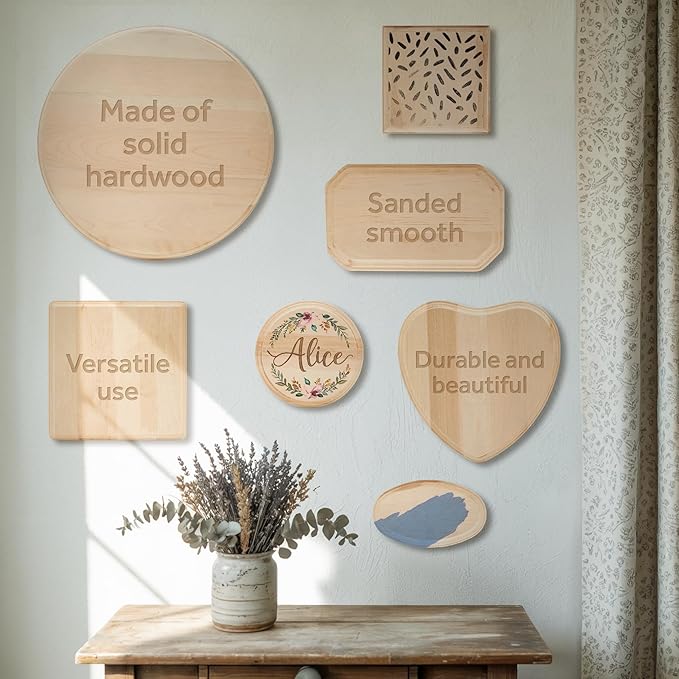 Round Wooden Discs 5 inch, Modern Coasters, Wood Rounds