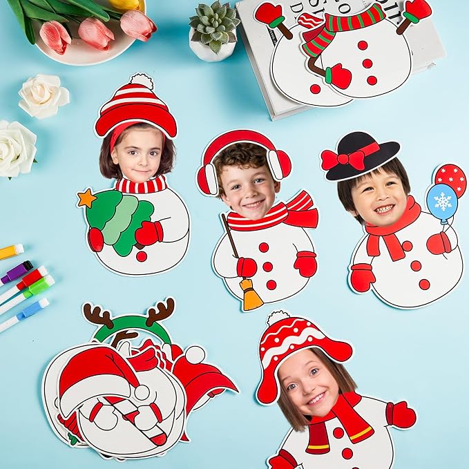 60pcs Christmas Theme Cutouts Snowman Bulletin Board Decorations Xmas Snowman