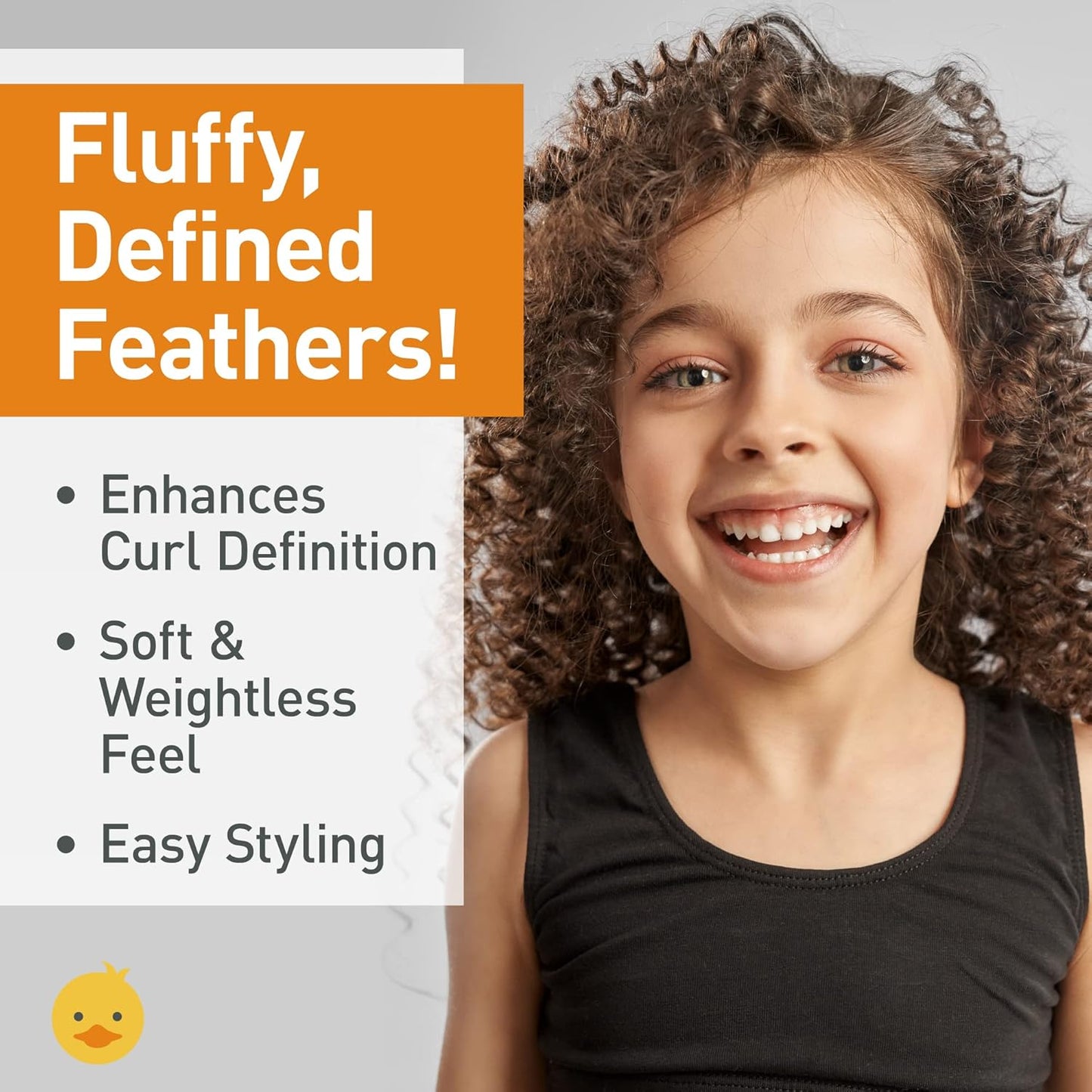 FuzzyDuck Kids Hair Gel – Curl Defining Gel for Girls & Boys with Frizz Control & Light Hold, Water-Soluble Formula Made with Aloe, Sea Botanicals & Honey for All Hair Types (Citrus Medley, 8oz)