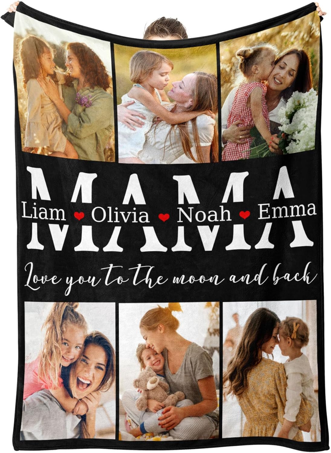 Personalized Mothers Day Blanket Gifts for Mom Custom Blankets with Photos Pictures， Customized Mom Gift for Mother's Day, 40 * 50in