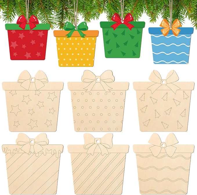 COCHIE Wooden Christmas Ornaments to Paint