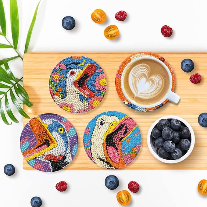 EWJRNSF 6 PCS Diamond Art Coasters Kits, Small Diamond Painting Coasters