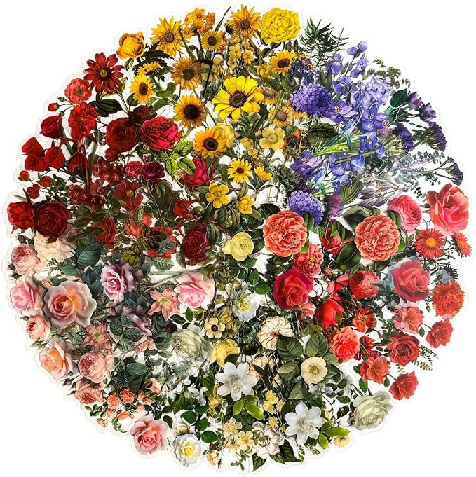 240Pcs Vintage Nature Flower Botanical Clear Stickers | Waterproof, Aesthetic