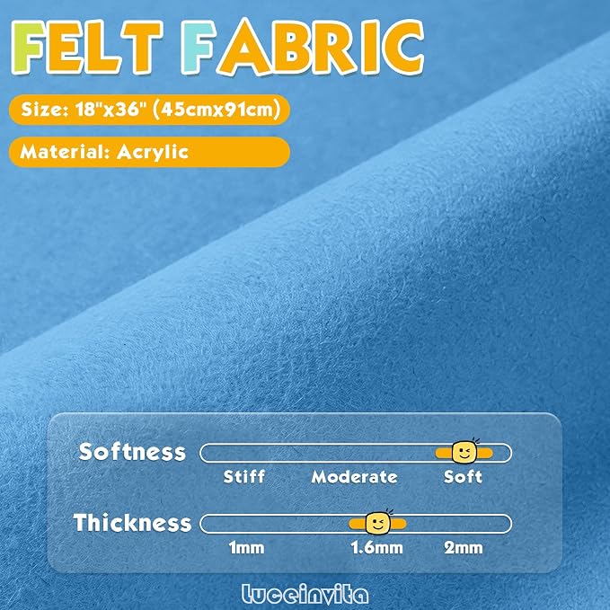 Blue 18" X 36" Felt Fabric Sheet