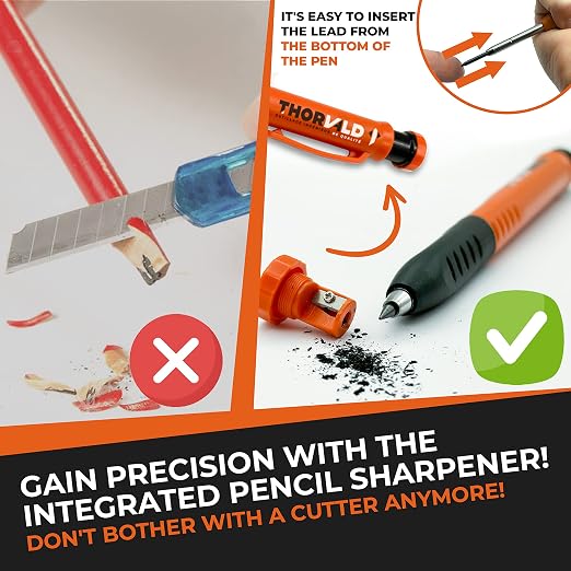 THORVALD 6-in-1 Carpenter Square 7 inch T Square Multi-Purpose Carpenter Tools