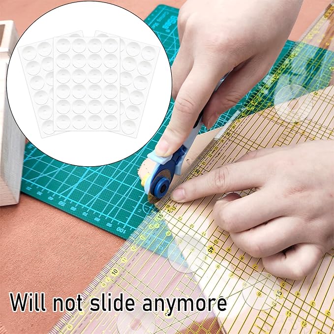 72pcs Non-Slip Silicone Grips for Quilt Templates, Quilting Rulers, Adhesive