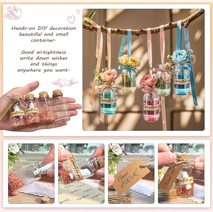 OurWarm 48PCS 25ml Clear Glass Bottles