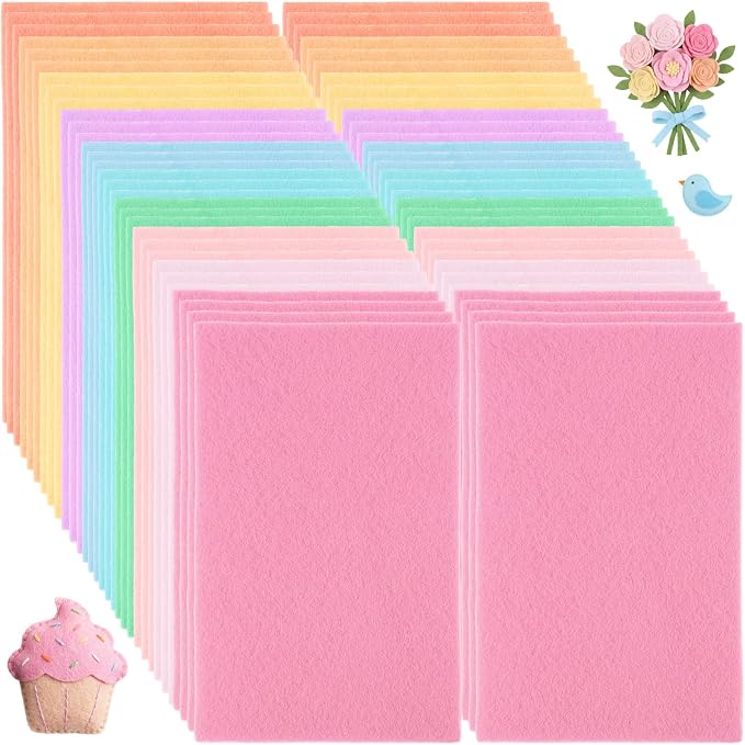 Peryiter 150 Pcs Back to School Pastel Felt Sheets Bulk