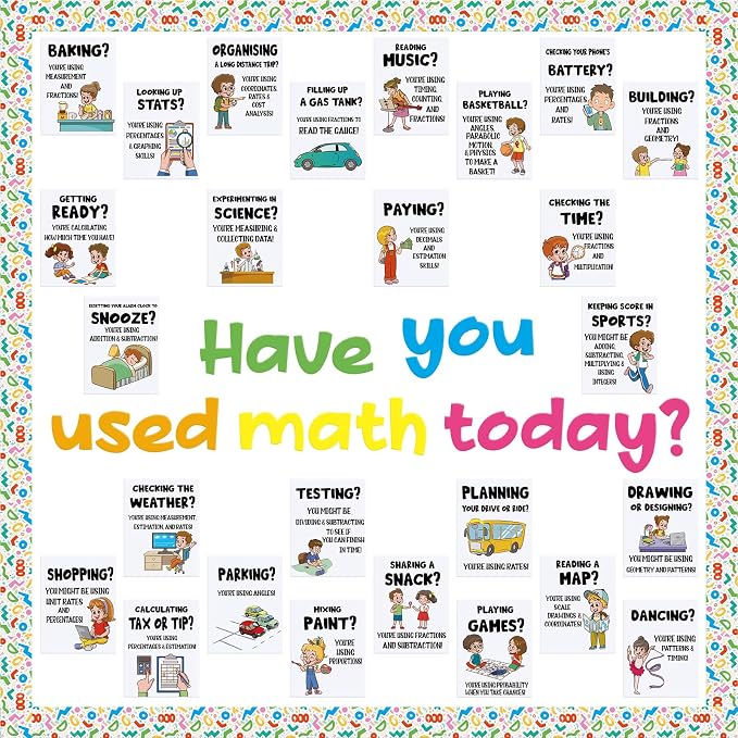 Mooliwe Math Classroom Decor Welcome Back to School Bulletin Board Set DIY