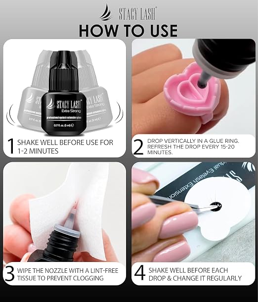 STACY LASH Extra Strong Eyelash Extension Glue / 0.5-1 Sec Dry/Retention – 8