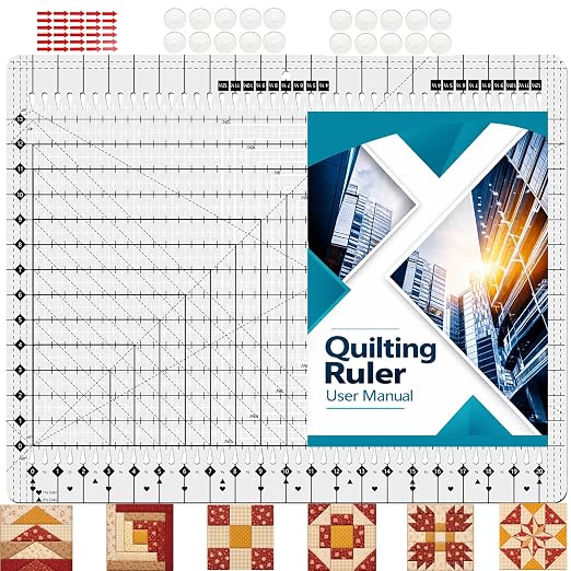 Upgrade 17-3/4 x 22" Slotted Quilting Ruler