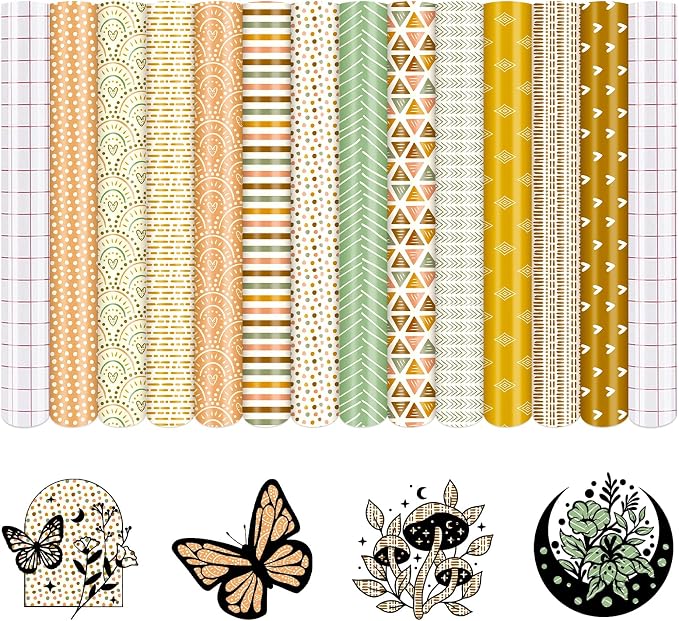 Geometric Boho Permanent Adhesive Vinyl 12 Sheets 12'' x 10'' | Geometric