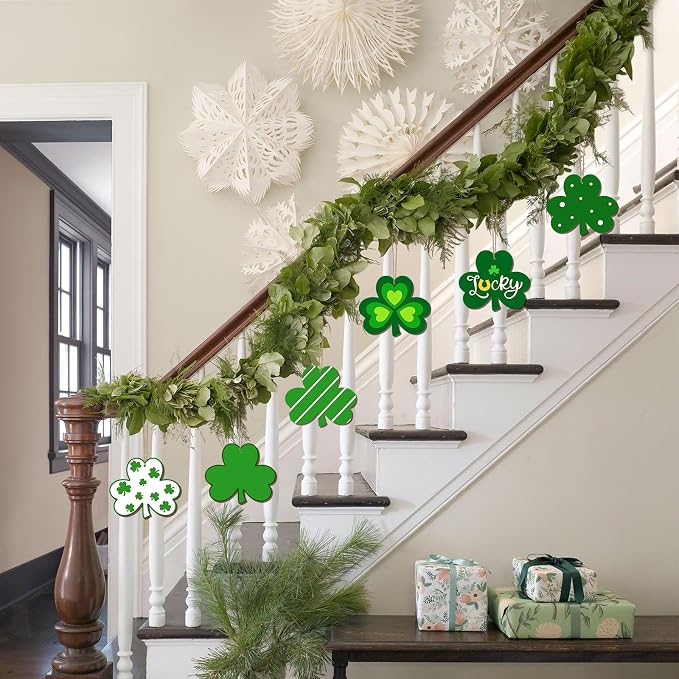 COCHIE St. Patrick's Day Shamrock Wood Crafts to Paint Set of 24, Saint Patrick