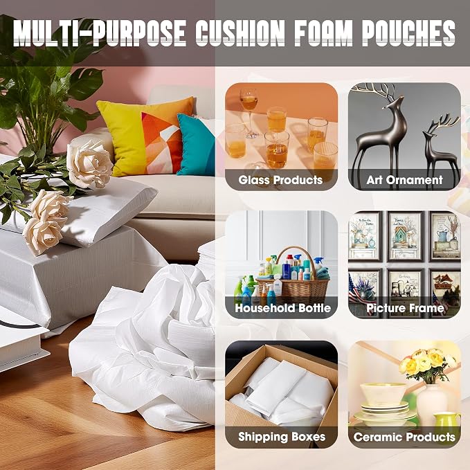 EPHECH 100PCS 12" x 16" Cushion Foam Pouches