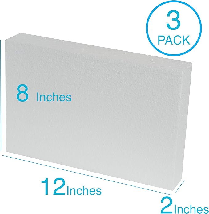 Silverlake 8x12x2 Craft Foam for Styrofoam Block Projects