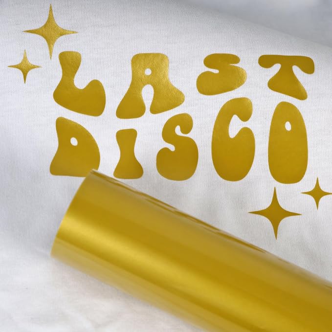 guangyintong Heat Transfer Vinyl Gold HTV Rolls, Glossy Surface Gold HTV Vinyl