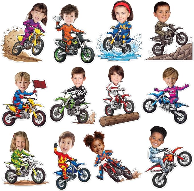 120pcs Motorcycle Avatar Cutouts Motorcycle Bulletin Board Decorations Back to