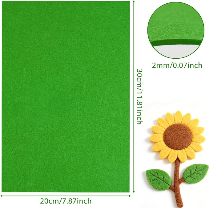 NEBURORA 12 Pcs 2mm Thick Stiff Felt Sheets