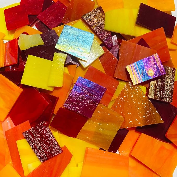 Stained Glass Scraps Sheets, Mosaic Tiles