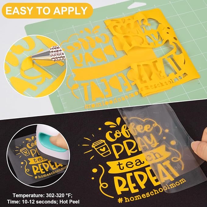 VINYL FROG Yellow Heat Transfer Vinyl Roll 12" x12ft Matte HTV Vinyl | Yellow