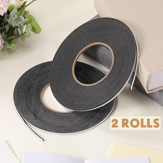 Tatuo 2 Rolls Double Sided Foam Tape PE Foam Tape Sponge Soft Mounting Adhesive