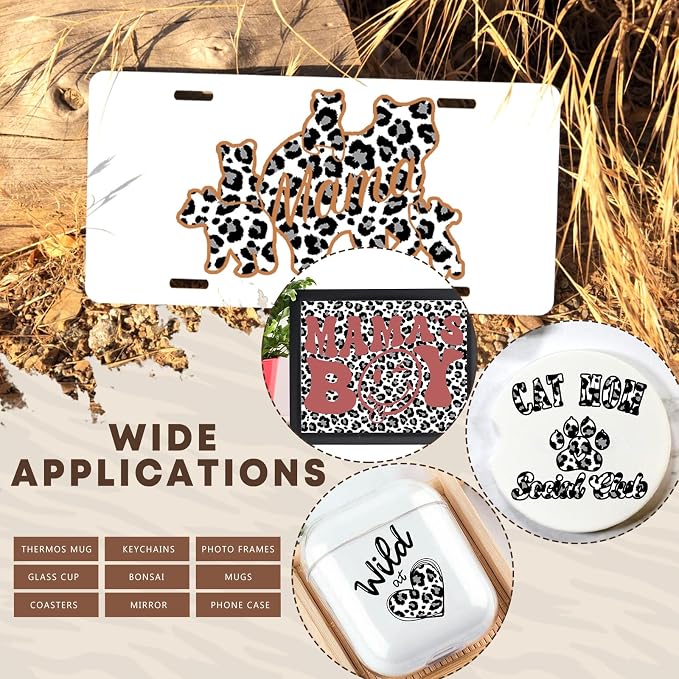 Tintnut Black White Leopard Permanent Vinyl Adhesive Vinyl 8 Pcs 12x10in |