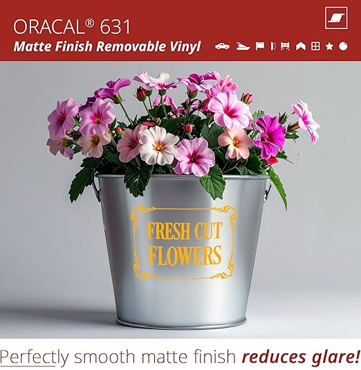 ORACAL 631 Matte Signal Yellow Vinyl Durable Roll Easy to Weed Permanent