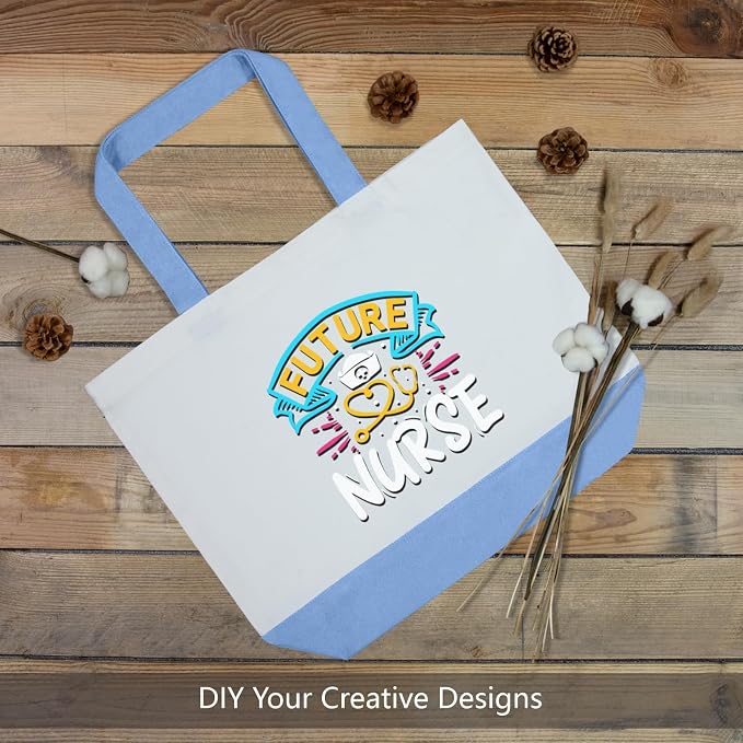 TOPDesign 1-Pack Super Strong Large 12oz Cotton Canvas Tote Bag, Reusable