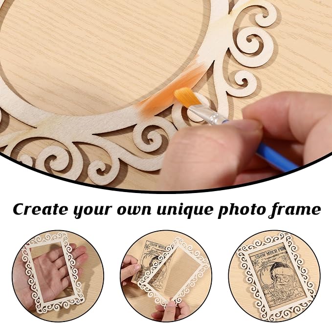 FREEBLOSS 28Pcs Unfinished Wood Picture Frames DIY Wood Frames