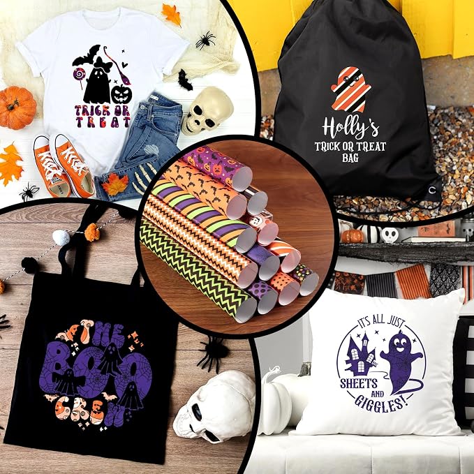 Tintnut Halloween Pumpkin Bat HTV Vinyl, stretch washable, works