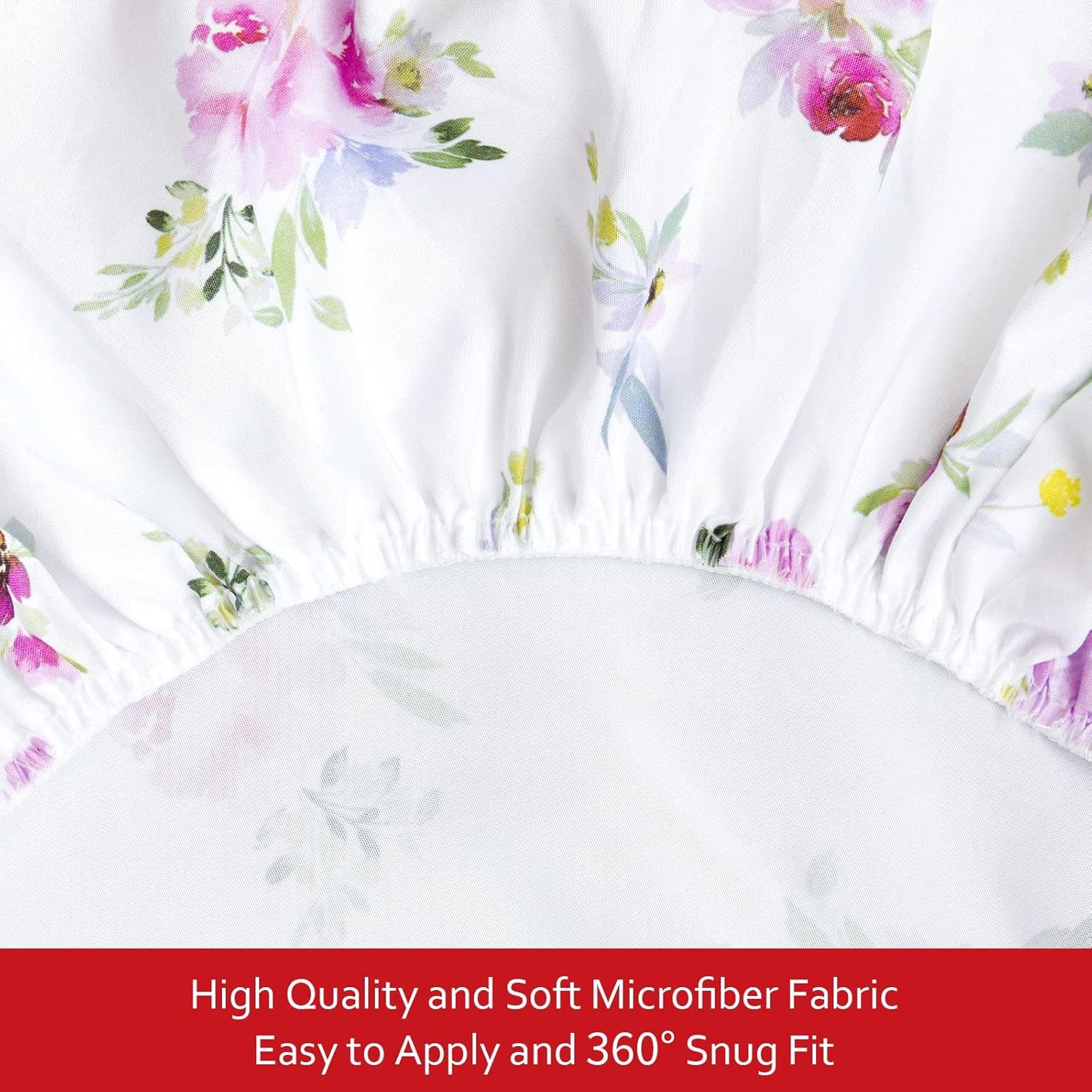 Pack and Play Sheets Girl Red Floral, Compatible with Graco Pack and Play