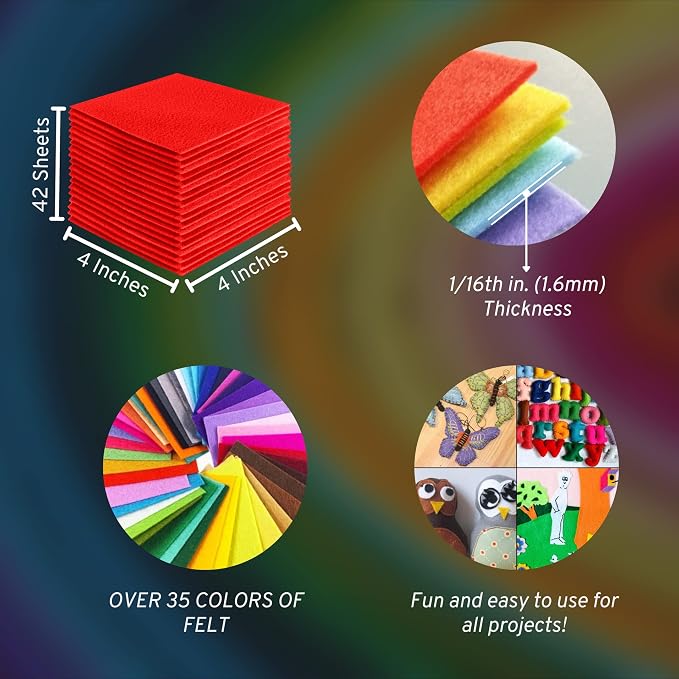 FabricLA Acrylic Felt Sheets for Crafts