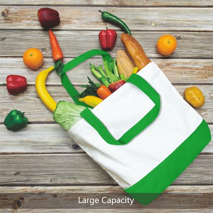 TOPDesign 1-Pack Super Strong Large 12oz Cotton Canvas Tote Bag, Reusable