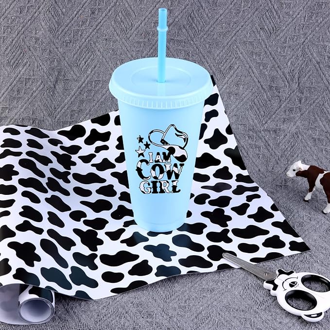 Tintnut Cow Spots Permanent Vinyl Cowhide Adhesive Vinyl Roll 12in x 5ft |