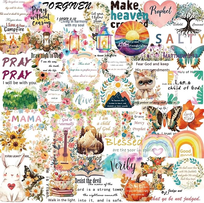 50 Pcs Clear PET Inspirational Stickers