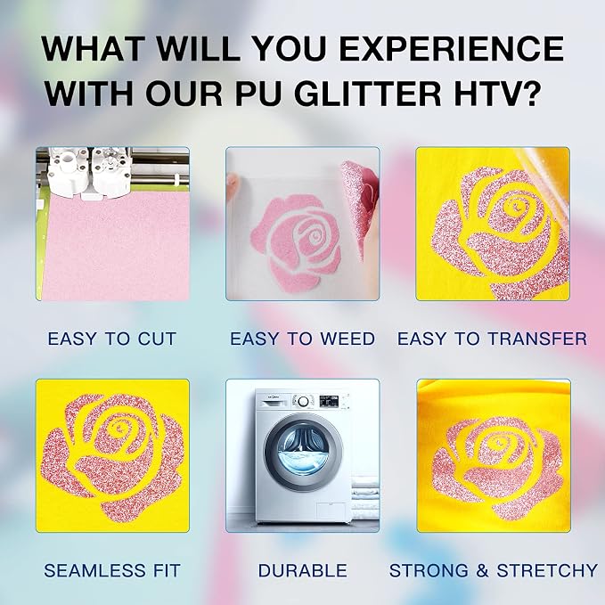 HTVRONT Glitter HTV Vinyl