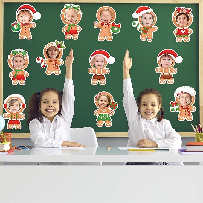 50 Pcs Christmas Gingerbread Cutouts | DIY Bulletin Board Decoration Photo
