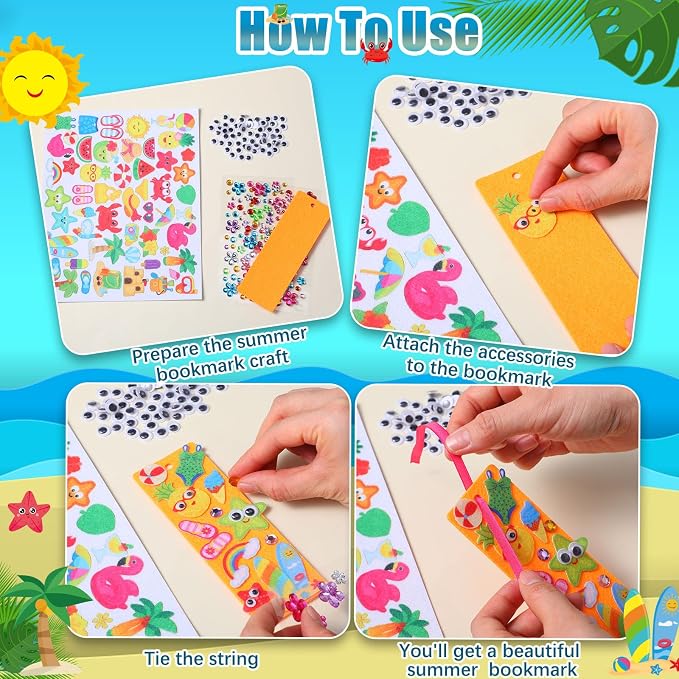 Capoda Summer Bookmark Craft Kits Felt DIY Make Your Own Bookmark