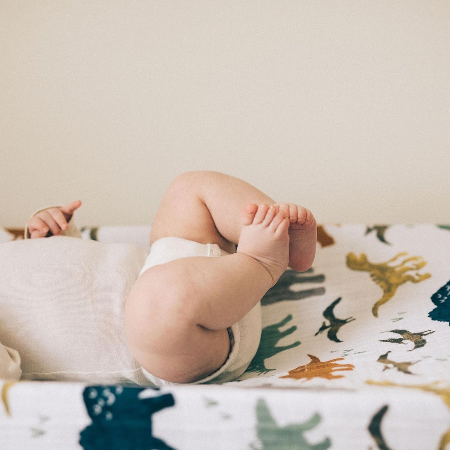 Little Unicorn Premium Changing Pad Cover | Extra Soft & Breathable Muslin Fabric (Dino Friends)