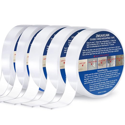 ZMUAXUAN Nano Tape Adhesive Reusable, Double Sided Mounting Tape Heavy Duty