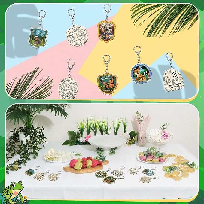 RattanView 24 Pcs 2026 VBS Craft DIY Wooden Rainforest Falls Kits Color Your