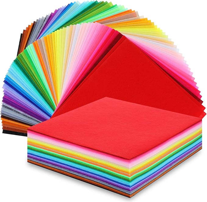 66 Pcs Stiff Felt Fabric Sheets, 12 x 12 inches Assorted Felt Sheets Craft Felt