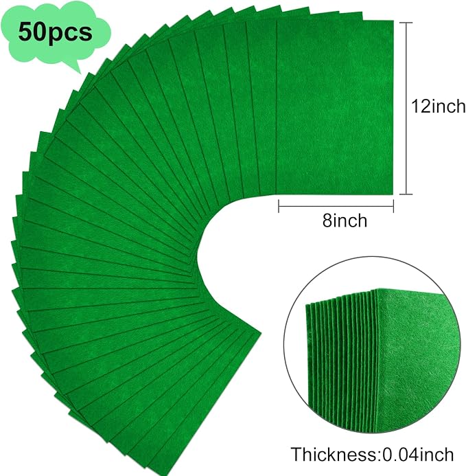 Morcheiong 50 Pcs Felt Fabric Soft Felt Fabric Sheet