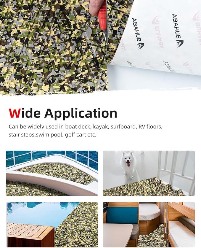 Abahub EVA Foam Boat Flooring Self-Adhesive Decking Surfboard Traction Pad |