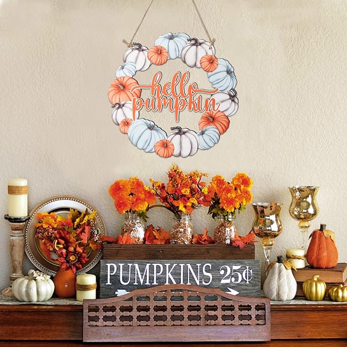 Unfinished Fall Wreaths Wood Crafts to Paint Set of 3, Unfinished Wood Cutouts