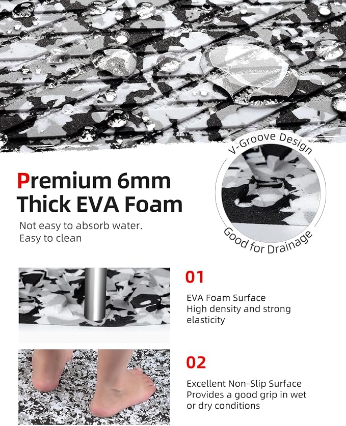 Abahub EVA Foam Boat Flooring Self-Adhesive Decking Surfboard Traction Pad |