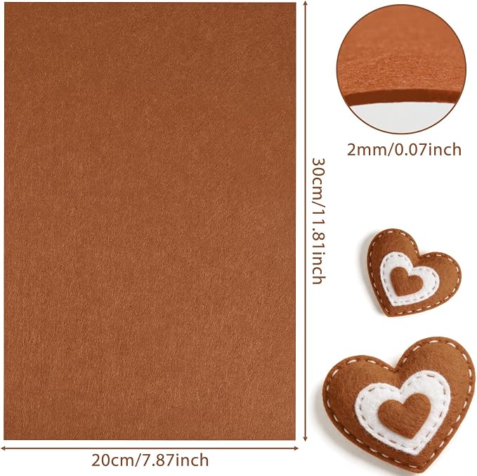 NEBURORA 12 Pcs 2mm Thick Stiff Felt Sheets