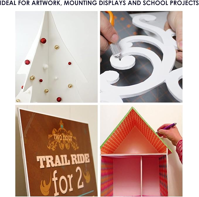 Foam Board 16 x 20 x 3/16", Foam Core Board Sheets, Acid Free Foamboard