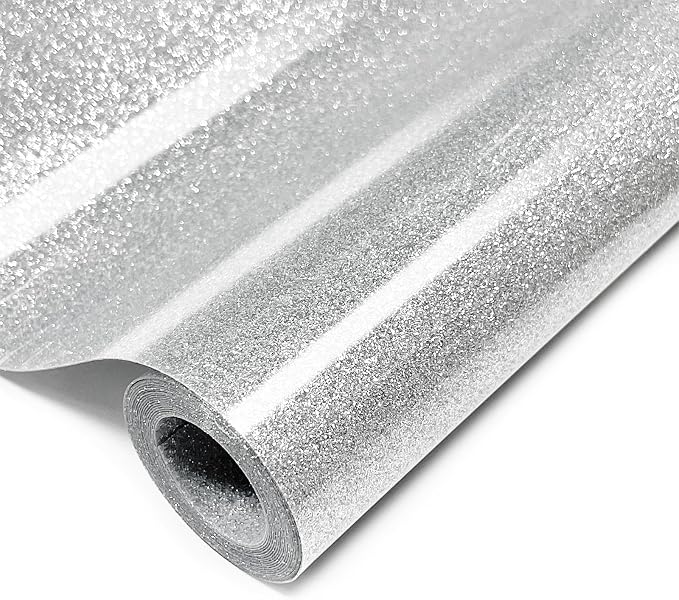 Glitter Iron On 12in X 8ft, HTV Heat Transfer Vinyl | Glitter HTV Easy to Cut &